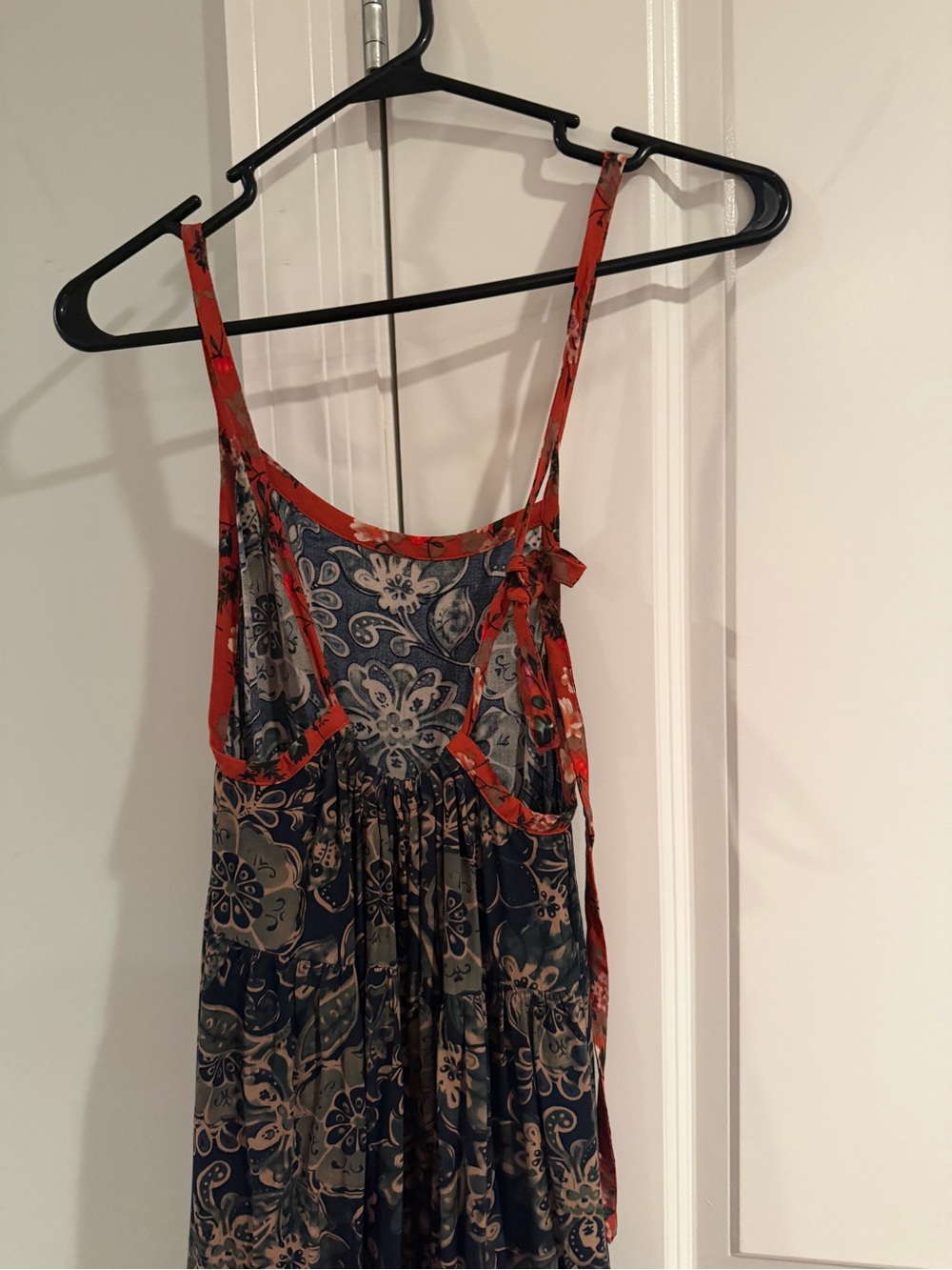 NATURAL LIFE Navy Floral Maxi Dress with Red Trim - Picture 2 of 7